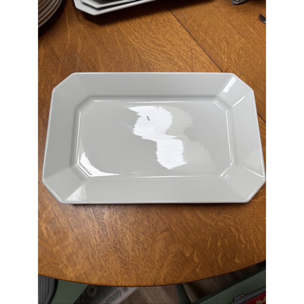 Apilco Porcelain France 15" Whiteware Serving Dish Excellent